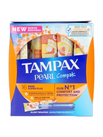 Super Plus Tampon Pearl Compak Tampax Tampax Pearl Compak 16 Units